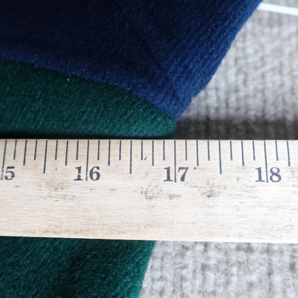 St. John Womens Dress 4 Blue Green Color Block Hand Sewn Angora Wool Cashmere - Picture 5 of 7